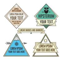 Colorful triangular vector Badges,emblems,labels and items set