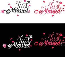 Just Married Typography Design It can be used on T-Shirts Mugs Poster Cards Badge and much more vector