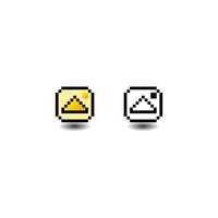 Pixel art 8-bit icon picture or image preview, isolated vector illustration