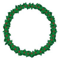 Christmas wreath isolated on white. Illustration vector graphic of Christmas wreath good for frame design