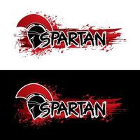 Spartan Text with Warrior Helmet vector