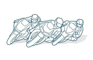 Outline Motorcycles Racing vector