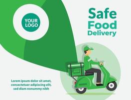 Food delivery service, Fast food delivery, Scooter delivery service , Vector illustration