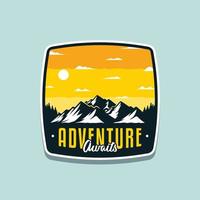 Illustration of Landscape Scenery of Great Mountain Adventure Outdoors vector