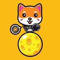 cute shiba inu mascot character vector