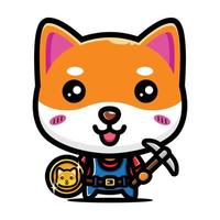 lindo personaje de mascota shiba inu vector