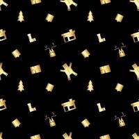 sharp cornered Christmas object pattern created in gold gradient, premium gold gradient Christmas repeat pattern. vector