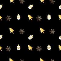 seamless christmas pattern created in golden gradient. christmas repeat pattern for gift cover, packaging, wrapping paper, fabric. vector