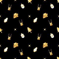 seamless christmas pattern created in golden gradient. christmas repeat pattern for gift cover, packaging, wrapping paper, fabric. vector