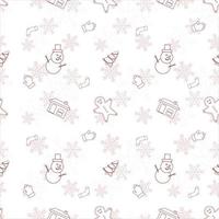 Christmas repeat pattern created with Christmas object outline shapes, Seamless Christmas pattern. vector