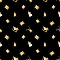 sharp cornered Christmas object pattern created in gold gradient, premium gold gradient Christmas repeat pattern. vector