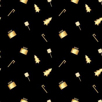 patrón de objeto navideño con esquinas afiladas creado en degradado dorado, patrón de repetición navideño con degradado dorado premium. vector