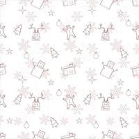 Christmas repeat pattern created with Christmas object outline shapes, Seamless Christmas pattern. vector