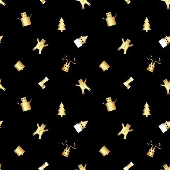 patrón de objeto navideño con esquinas afiladas creado en degradado dorado, patrón de repetición navideño con degradado dorado premium. vector