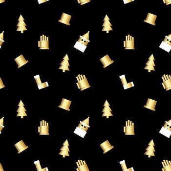 patrón de objeto navideño con esquinas afiladas creado en degradado dorado, patrón de repetición navideño con degradado dorado premium. vector