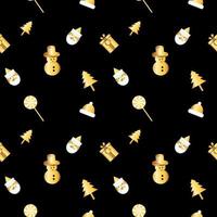 seamless christmas pattern created in golden gradient. christmas repeat pattern for gift cover, packaging, wrapping paper, fabric. vector