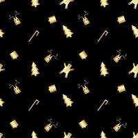 sharp cornered Christmas object pattern created in gold gradient, premium gold gradient Christmas repeat pattern. vector