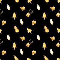 patrón de Navidad transparente creado en degradado dorado. patrón de repetición de Navidad para funda de regalo, embalaje, papel de regalo, tela. vector