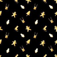 seamless christmas pattern created in golden gradient. christmas repeat pattern for gift cover, packaging, wrapping paper, fabric. vector