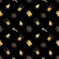 seamless christmas pattern created in golden gradient. christmas repeat pattern for gift cover, packaging, wrapping paper, fabric. vector