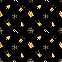 seamless christmas pattern created in golden gradient. christmas repeat pattern for gift cover, packaging, wrapping paper, fabric. vector