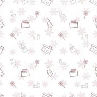 Christmas repeat pattern created with Christmas object outline shapes, Seamless Christmas pattern. vector