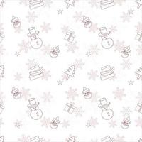 Christmas repeat pattern created with Christmas object outline shapes, Seamless Christmas pattern. vector