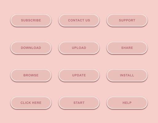 Set of button vector