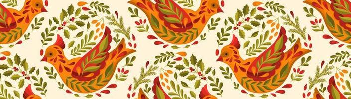 Seamless pattern Merry Christmas 2022.Branch leaves elegante xmas design. vector