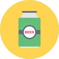 botella de cerveza, círculo, plano, icono vector