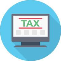 online tax circle flat icon vector
