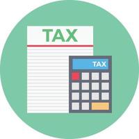 finance tax circle flat icon vector