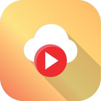 icono plano de juego en la nube vector