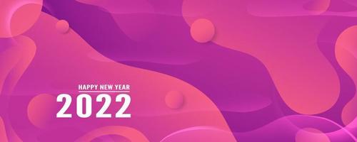 Happy new year 2022 template. Abstract background design with fluid style. vector