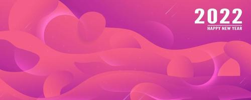 Happy new year 2022 template. Abstract background design with fluid style. vector