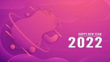 Happy new year 2022 template. Abstract background design with fluid style. vector