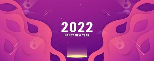Happy new year 2022. Template design with new trend of gradient. Vector illustration for cover, discount promotion, advertisement.
