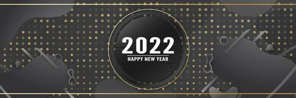 Vector illustration template of Happy New Year 2022 for invitation, advertisement, long banner. Modern abstract gradient background in liquid and fluid style.