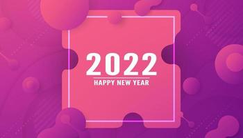 Happy new year 2022, Modern abstract background in liquid and fluid style. Purple paper cut. vector