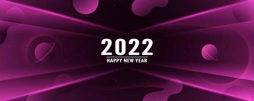 Happy new year 2022. Template design in concept of space in the galaxy of the universe. vector