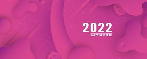 Feliz año nuevo 2022, fondo abstracto moderno en estilo líquido y fluido. corte de papel morado. vector