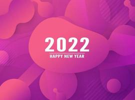 Feliz año nuevo 2022, fondo abstracto moderno en estilo líquido y fluido. corte de papel morado. vector