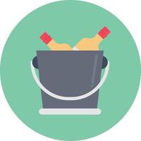 wine bucket circle flat icon vector