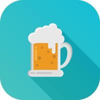 beer glass flat icon vector