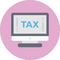 finance tax circle flat icon vector