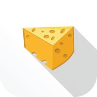 icono plano de queso vector