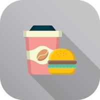 coffee and burger flat icon vector