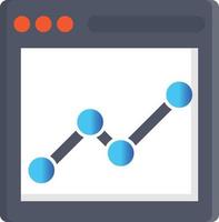 website trafic chart flat icon vector