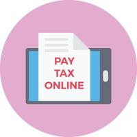 online tax pay circle flat icon vector