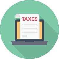 online taxes circle flat icon vector